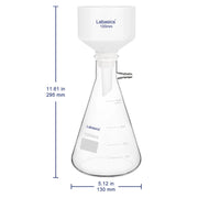 Vacuum Filtration Kit, 100 mm Porcelain Funnel, 1 L Filter Flask Labasics