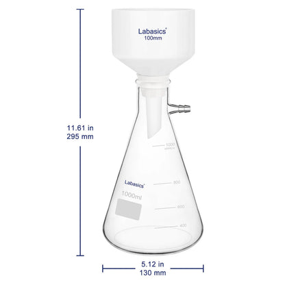Vacuum Filtration Kit, 100 mm Porcelain Funnel, 1 L Filter Flask Labasics