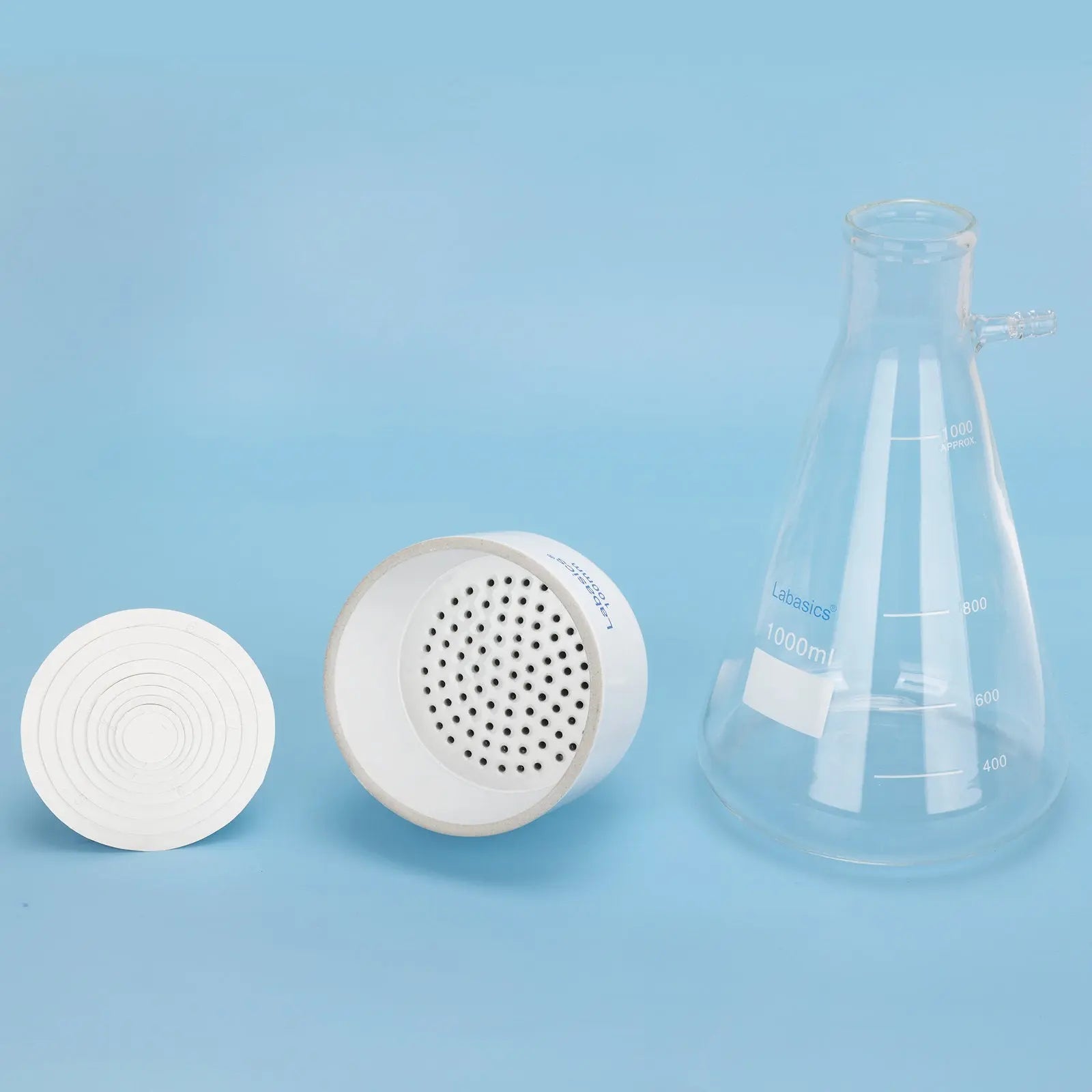 Vacuum Filtration Kit, 100 mm Porcelain Funnel, 1 L Filter Flask Labasics