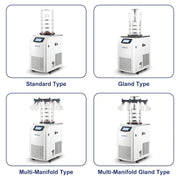 Four configuration options of the 4 kg water capacity vertical freeze dryer