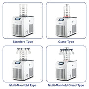 Four configuration options of the 6 kg water capacity vertical freeze dryer