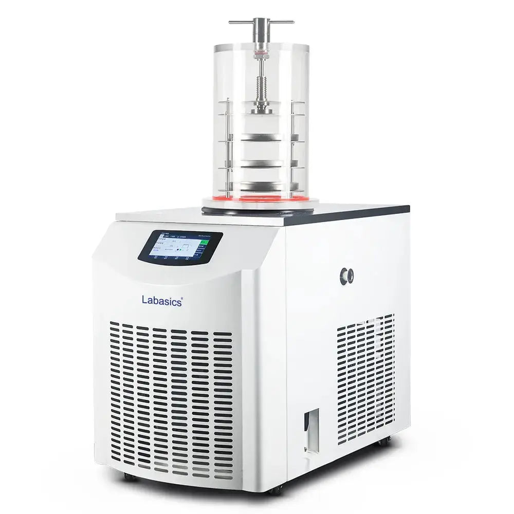 Vertical freeze dryer with Gland Type configuration and 6 kg water capacity