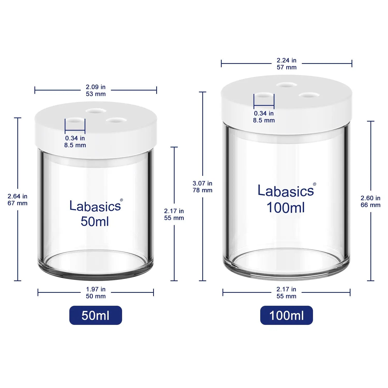Non-Sealed Electrolytic Cell, 50-100 ml Labasics