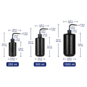 LDPE Wash Bottle, Black, 3-Pack, 250-1000 ml Labasics