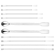 10-piece micro spoon and spatula set including multiple types for laboratory sample handling