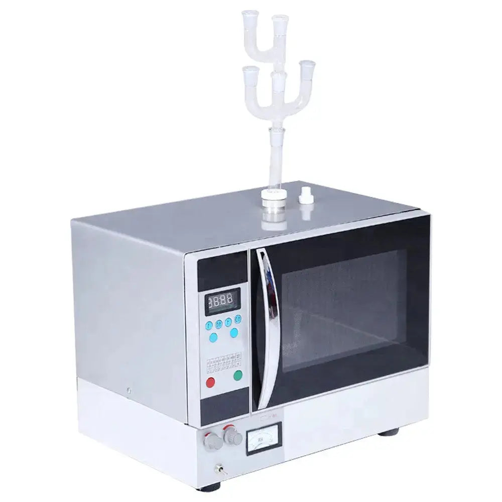 Lab microwave reactor with rotating turntable and magnetic stirring system