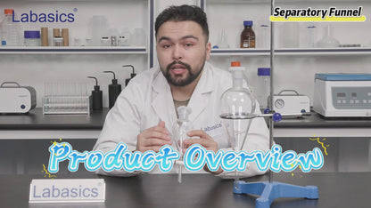 Conical Separatory Funnel, Plastic Stopper and PTFE Stopcock, 24/29 Joint, 60-2000 ml