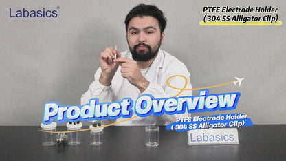 PTFE Electrode Holder, 304 Stainless Steel Alligator Clip, Clamping Range 0.1-5 mm