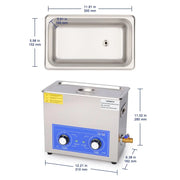 3.2–10 L ultrasonic cleaner with stainless steel tank and 40kHz frequency