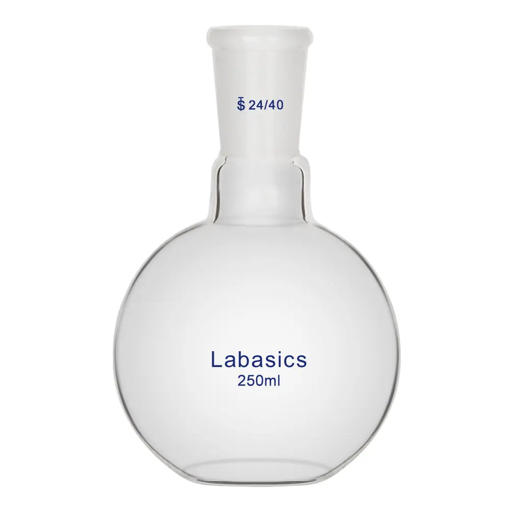 Glass Single Neck Flat Bottom Flask, with 24/40 Standard Taper Outer Joint