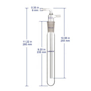 Glass Vacuum Cold Trap, 10 mm Serrated Hose, 200 mm Length Below with 24/40 Joint Labasics