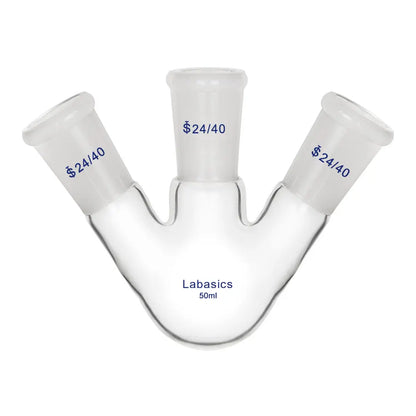 3 Neck Round Bottom Flask with 24/40 Center and Side Standard Taper Outer Joint