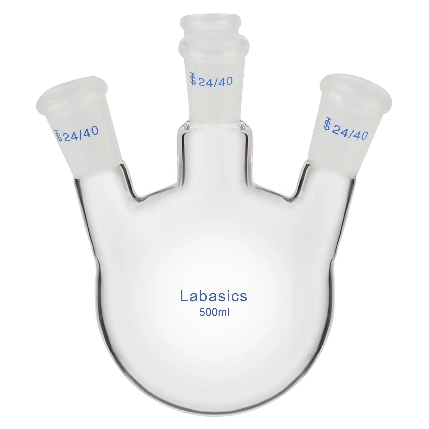 4 Neck Glass Round Bottom Boiling Flask, 24/40 Standard Taper Outer Joint, 250/500/1000 mL Labasics