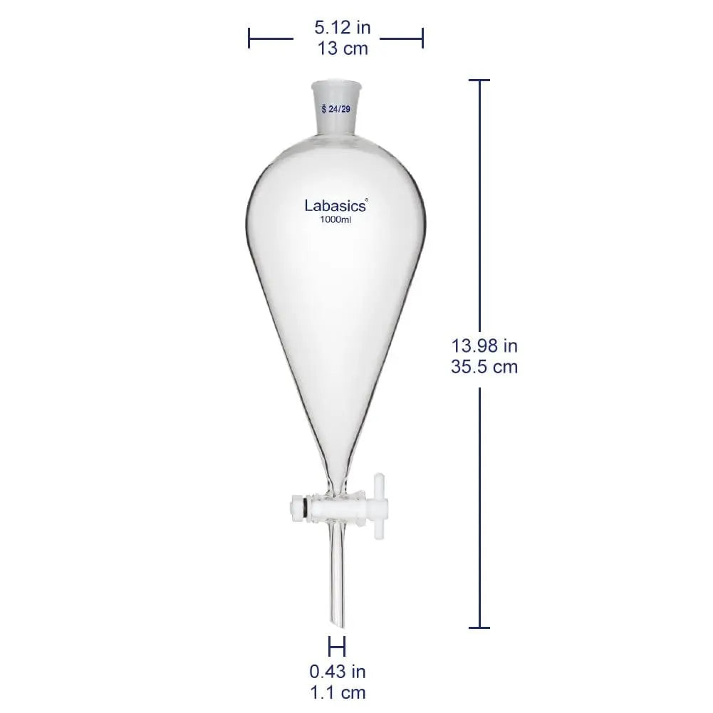 Conical Separatory Funnel, 24/29 Joints, 60-2000 mL Labasics
