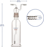 500 ml borosilicate glass gas washing bottle with 20 µm fritted tube and 34/34 ground joint, chemical-resistant and ideal for purification