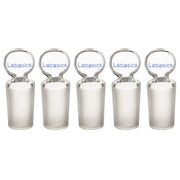 Glass Hollow Stopper for 24/40 Outer Joint Glass, with Closed Bottom (5 Pack)
