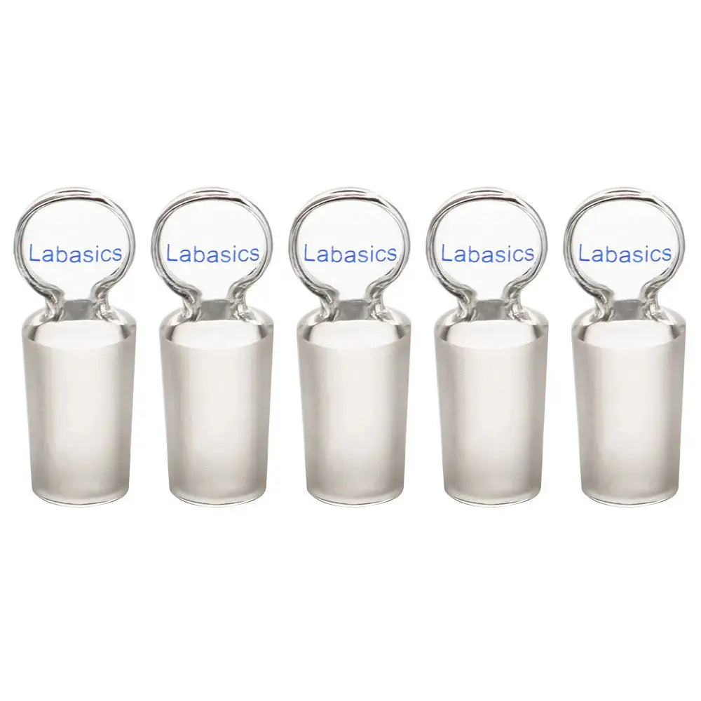 Glass Hollow Stopper for 24/40 Outer Joint Glass, with Closed Bottom (5 Pack)