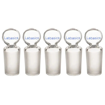 Glass Hollow Stopper for 24/40 Outer Joint Glass, with Closed Bottom (5 Pack)