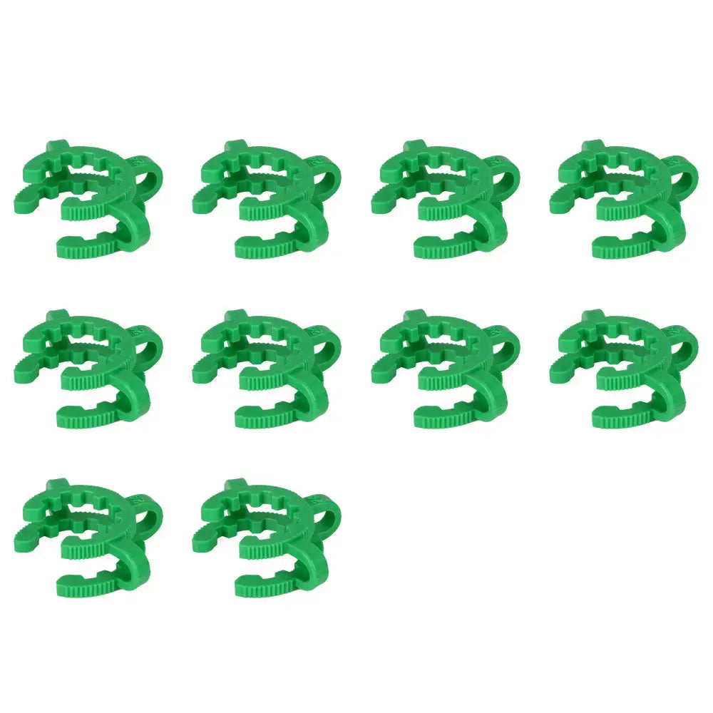 Plastic joint clips, 24/40 size, green color, 10 pack, laboratory glass joint clamp, corrosion-free plastic clip for securing ground glass joints in lab setups