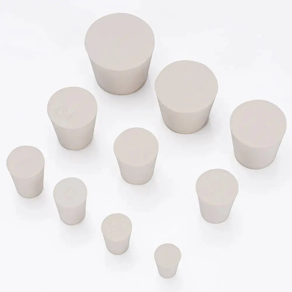 Rubber stopper set, conical solid, 000# size, lab glass sealing plug, white rubber