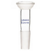 Borosilicate glass socket connecting adapter with 35/20 socket joint to 24/40 male joint for laboratory glassware connections
