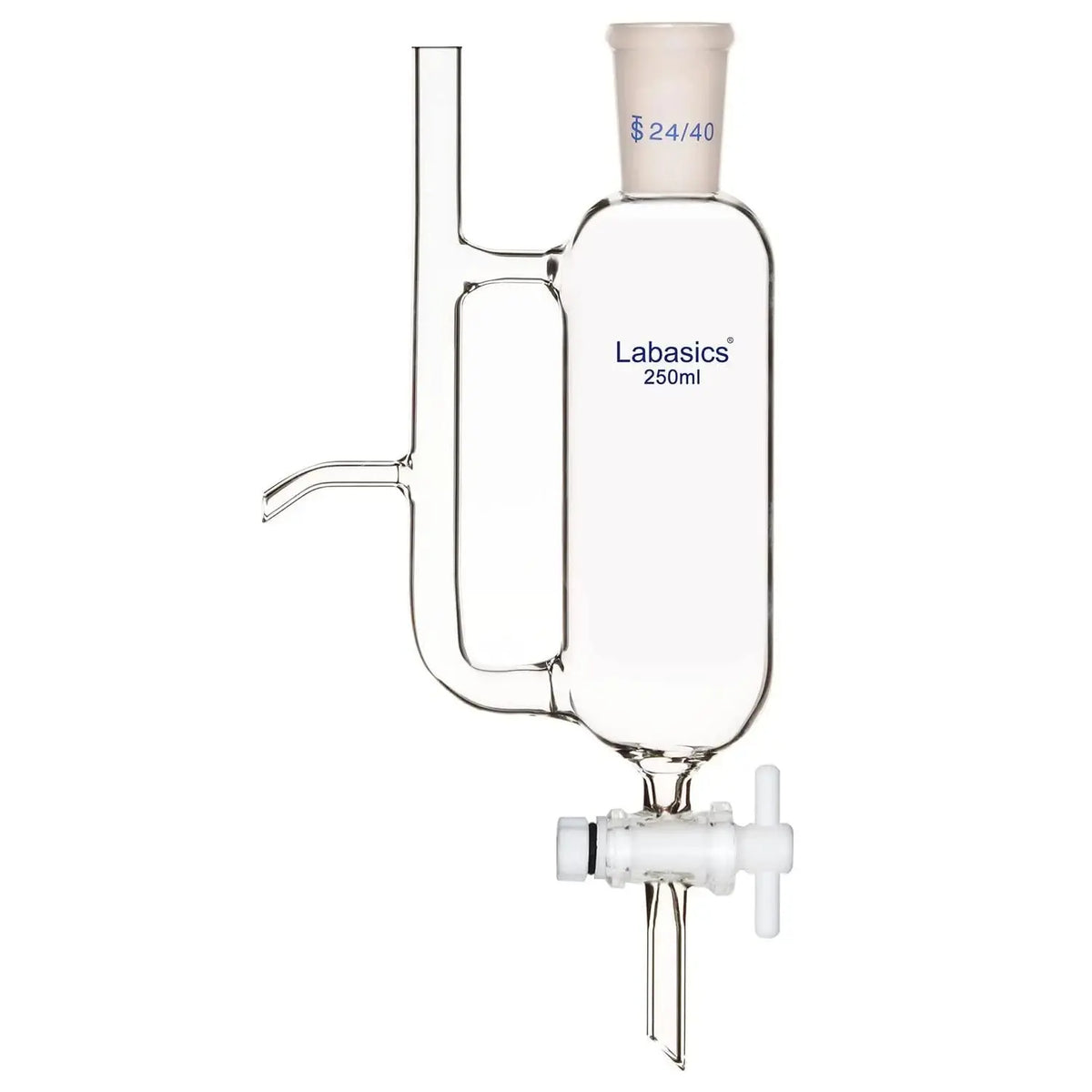 Oil-water receiver separator, 250 ml, glass body, 24/40 ground joint for phase separation