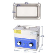 Laboratory ultrasonic cleaning machine, adjustable temperature up to 80°C, mechanical knob control